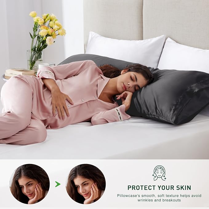 Love's cabin Satin Body Pillowcase 20x54, Cooling Pillow Cover - Image 3