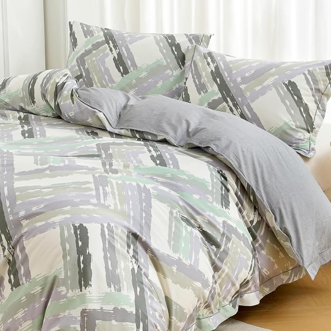 OAITE Duvet Cover Set Queen Size Floral Pattern Ultra Soft 100% Cotton Duvet - Image 2