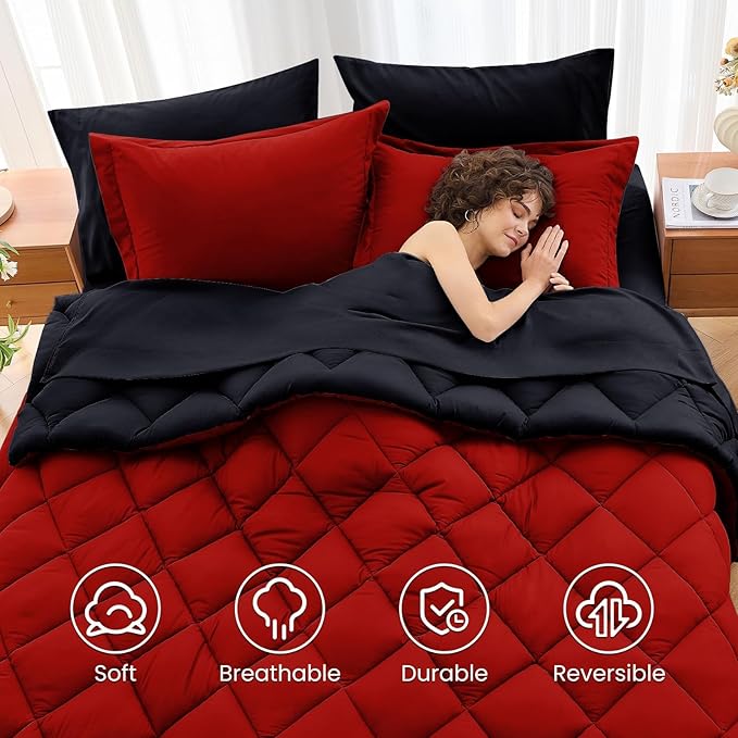 MUXHOMO 5 Pieces Twin XL Comforter Set, Reversible Bed in a Bag Twin XL Size - Image 6