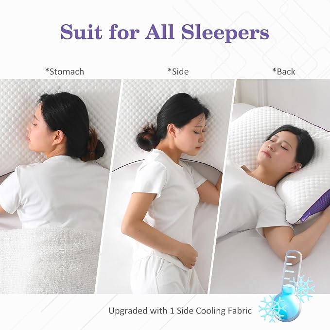 HOMELAB Adjustable Shredded Memory Foam Curve Pillow Queen Size 29"x19" - Image 7