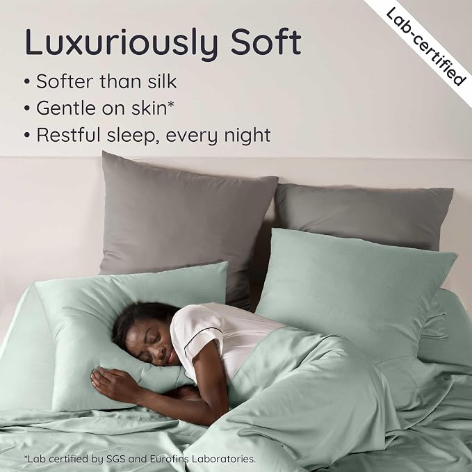 Bambaw 100% Viscose Derived from Bamboo Sheets Queen Size Deep Pocket Set – - Image 4