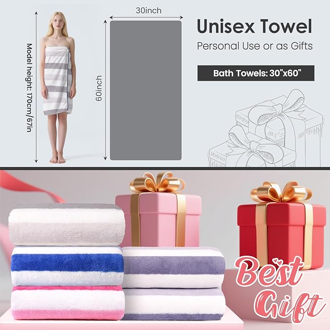 JML Bath Towels, Large Microfiber Towel Set, Ultra Soft, Super Absorbent - Image 2