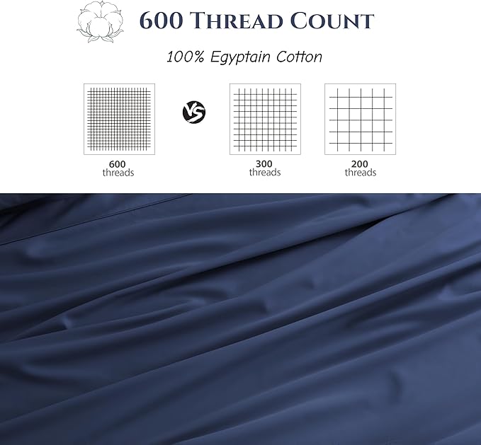 Cotton Flat Sheets Only, 600 TC 100% Cotton Flat Sheet Top Sheet Only, Queen - Image 3