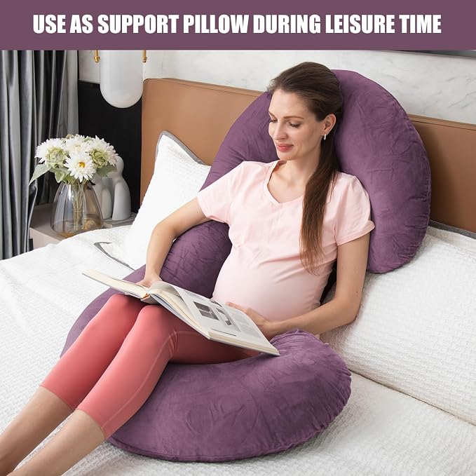 1 MIDDLE ONE Pregnancy Pillow, C Shaped Full Body Pregnant Women Sleeping Pillow - Image 5