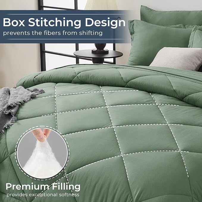 HEVUMYI Sage Green Twin-XL Comforter Set - Image 4