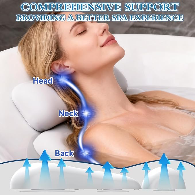 Silicone Bath Pillows for Tub, Easy Clean, Quick Dry, Non Slip Bath Pillow - Image 5