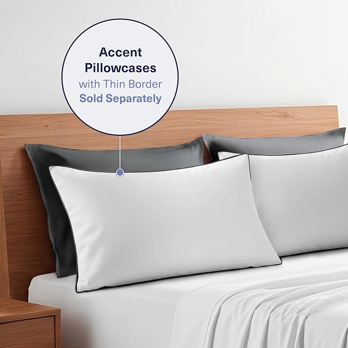 Kickoff Viscose Bamboo Pillowcase, 100% Organic Hidden Zippered Viscose Bamboo - Image 9