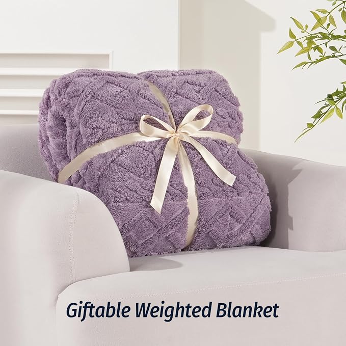 Wemore Weighted Blanket for Adults Twin Size 20 lbs, Dual Sided Soft Fuzzy - Image 6
