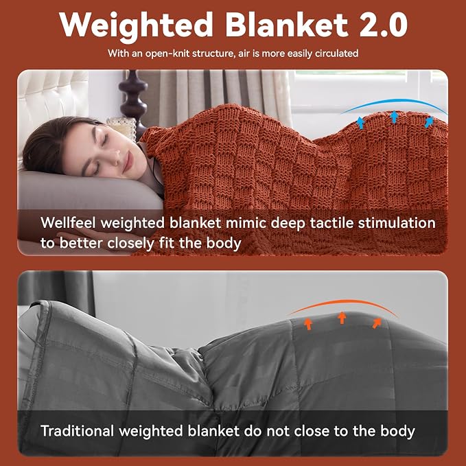 Knitted Weighted Blanket Adults, No Beads Heavy Blanket 36” x 48'' 3lbs - Image 8