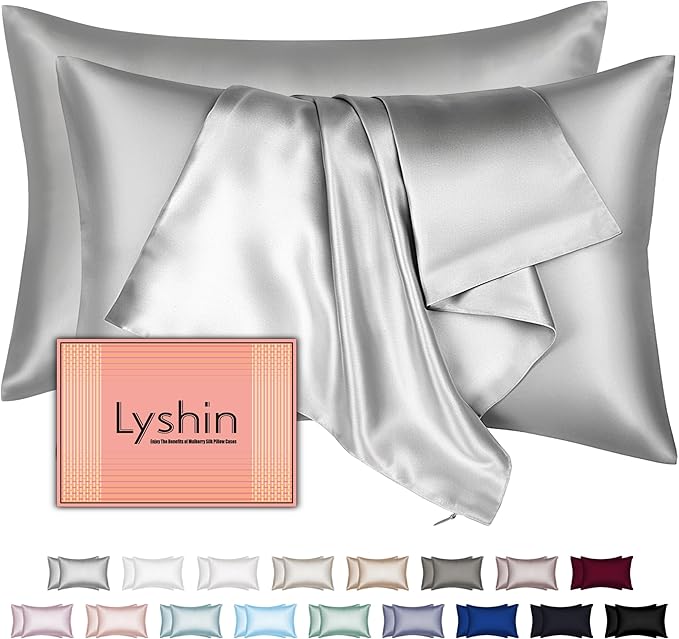Silk Pillow Cases 2 Pack King Size by LYSHINSILKPILLOWCASES