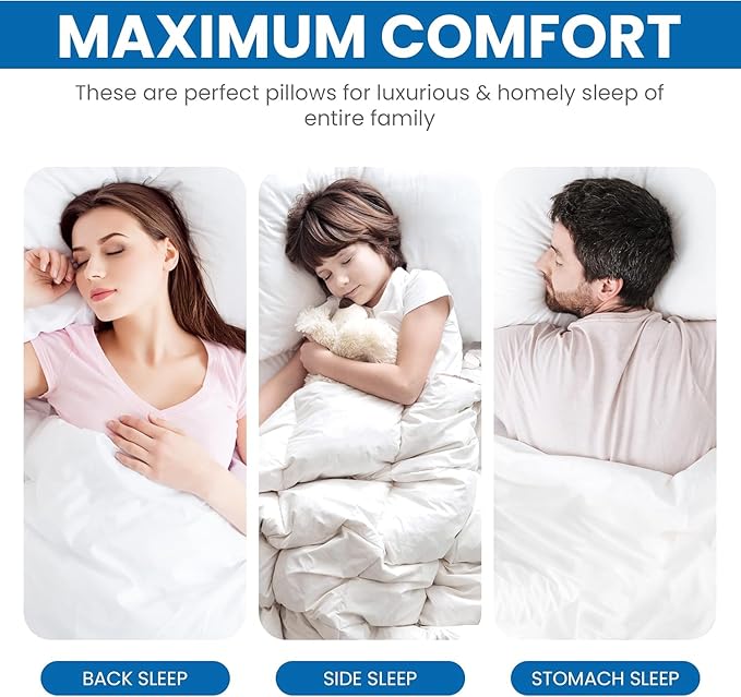 Utopia Bedding Bed Pillows for Sleeping, Queen Size Set of 4, Hotel Pillow - Image 6