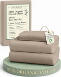 LANE LINEN 100% Organic Cotton Sheets Set Pure Long- Staple Percale Weave by LaneLinen