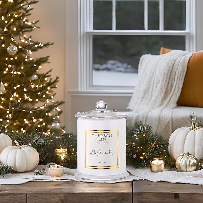 Chloefu LAN Balsam Fir Scented Candle, Holiday Candles - Image 3
