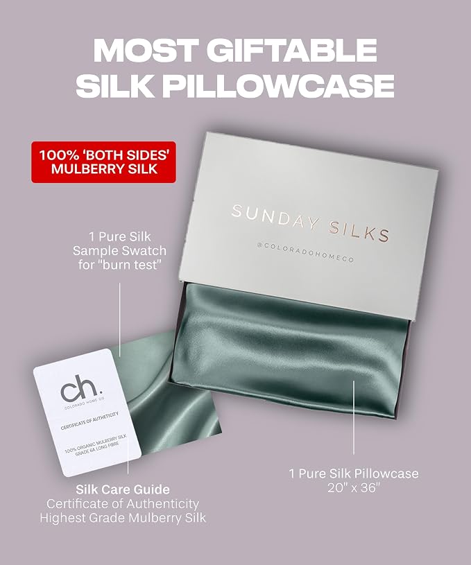 SUNDAYSILKS™ Premium Silk Pillow Cases | 100% Mulberry Silk Pillowcase - Image 6