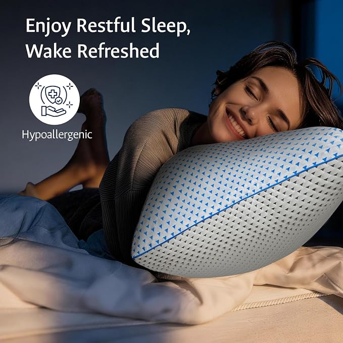 Cooling Gel Memory Foam Pillows Queen Size Set of 2 - Image 9
