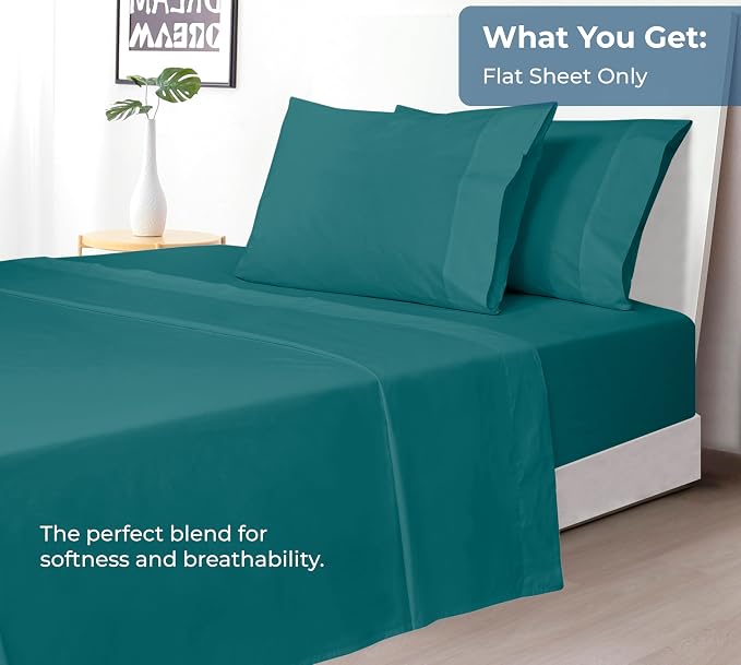 Royale Linens 100% Organic Cotton Twin Flat Sheet Only - Image 5