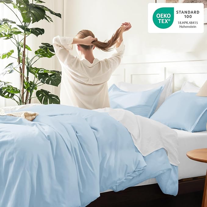 Litanika Comforters Light Blue Twin/Twin XL Size, 2 Pieces Lightweight Solid - Image 4