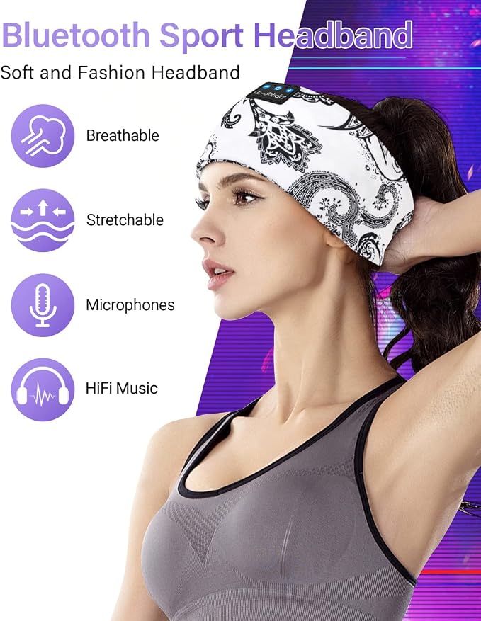 LC-dolida Sleep Headphones Bluetooth Wireless Headphones - Image 4