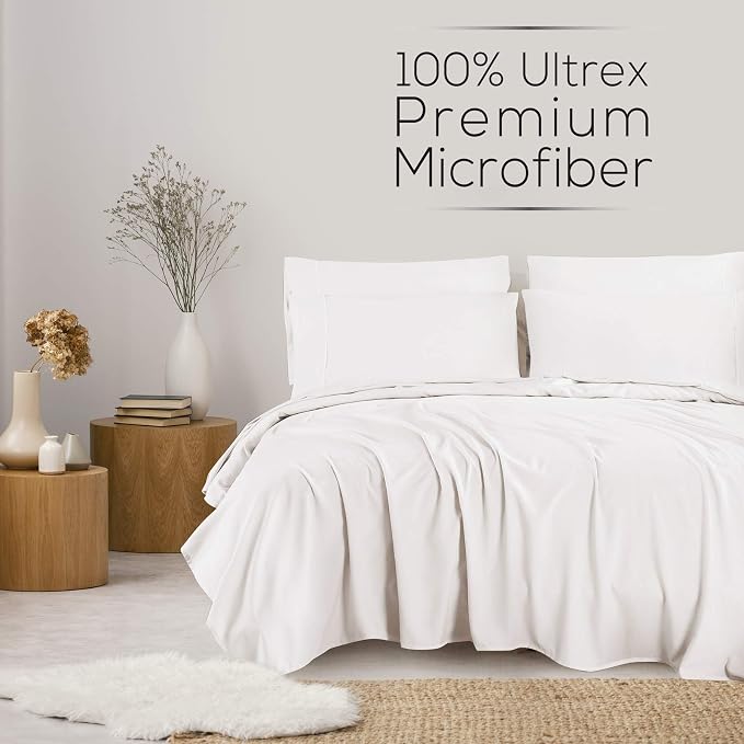 Mueller Luxury 6 PC Full Size Bed Sheets, Super Soft 1800, Deep Pocket up to - Image 2