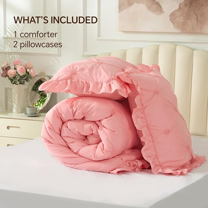 BEDELITE Pink Comforter Set Queen - Image 8