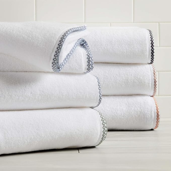 Great Bay Home White/Green Washcloth Set - Image 3