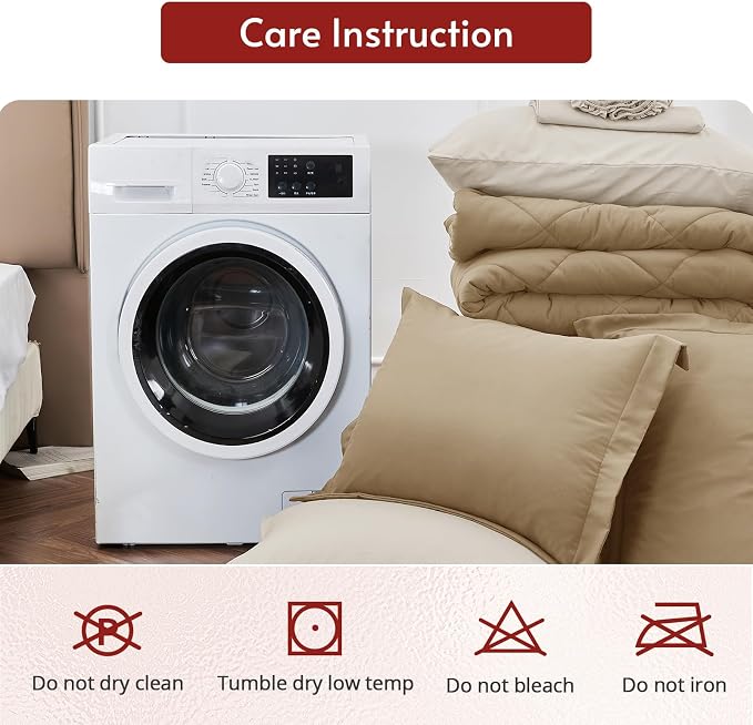 MUXHOMO 7 Pieces Full Comforter Set, Reversible Bed in a Bag Full Size - Image 9