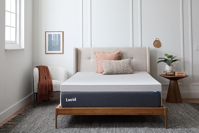 Lucid 3 Inch Bamboo Charcoal Infused Memory Foam Mattress Topper by Lucid