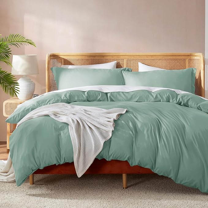 Nestl Sage Green Duvet Cover Queen Size by Nestl