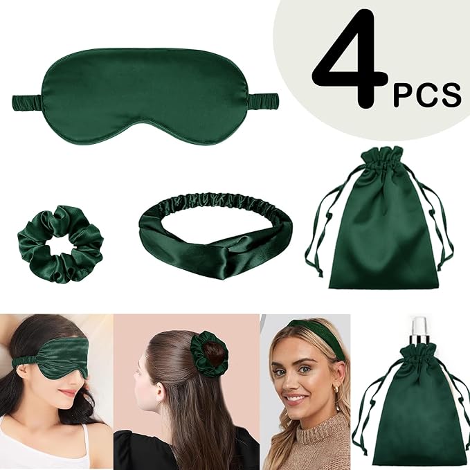4Pcs Silk Sleep Masks Satin Eye Mask Silky Eyes Cover Blindfold Eyeshade - Image 2