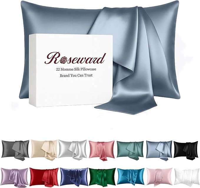 Premium Natural Mulberry Silk Pillowcase by ROSEWARD