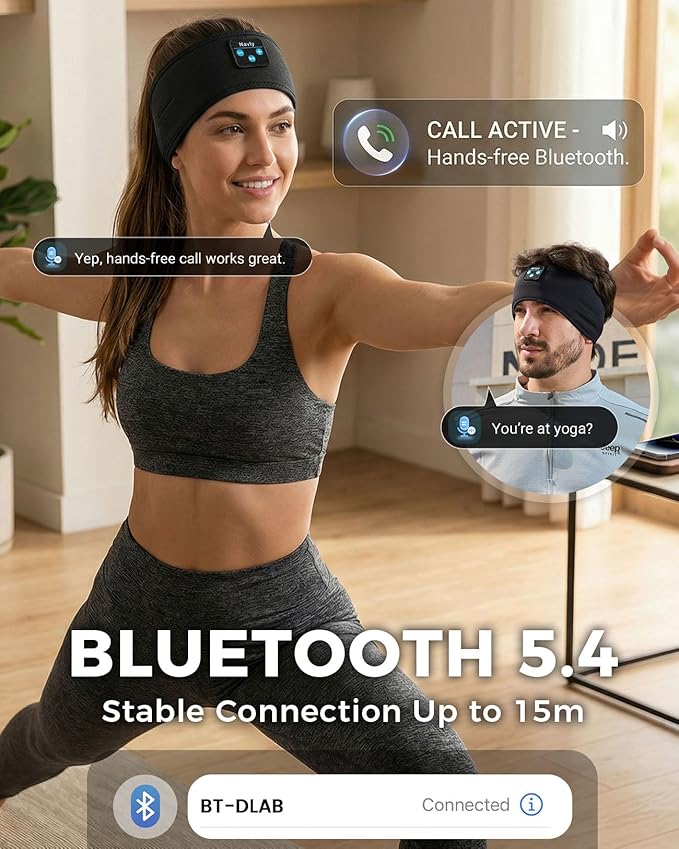 Navly Sleep Headphones for Side Sleepers, Washable Bluetooth Headband - Image 4