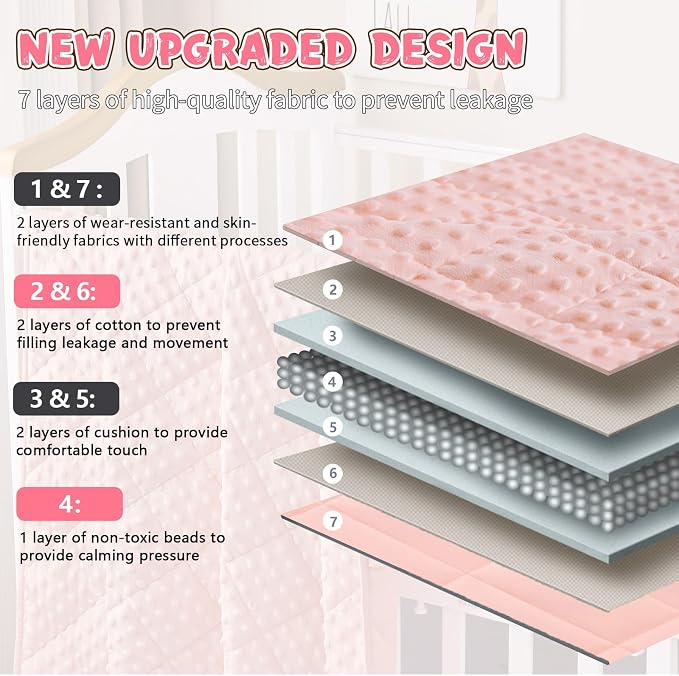 Pink Weighted Blanket Kids 10lbs, Twin Size Breathable Cooling Minky Heavy - Image 6