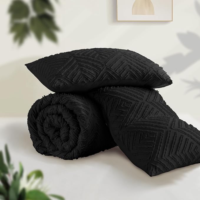 Andency Black Comforter King Set, 3 Pieces Boho Bedding Set & Collections - Image 3