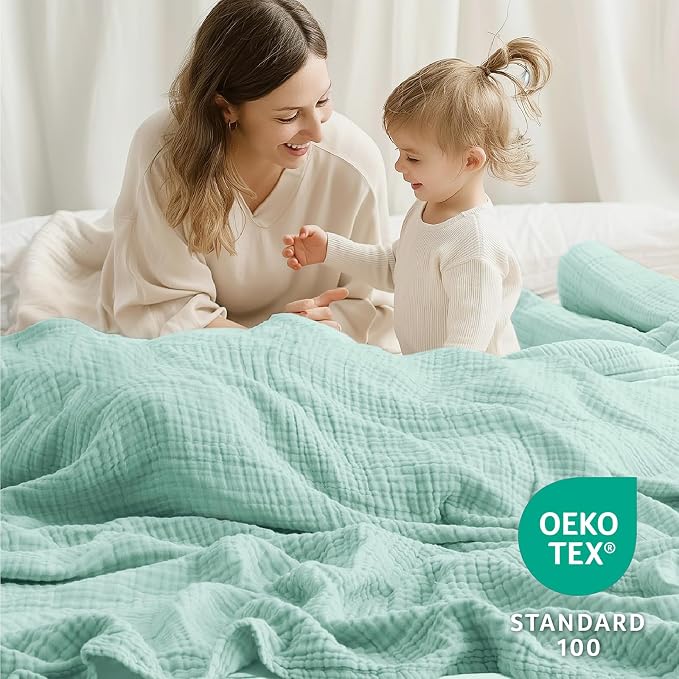 100% Cotton Muslin Blanket Twin 66" x 90", Breathable and Lightweight Cotton - Image 4