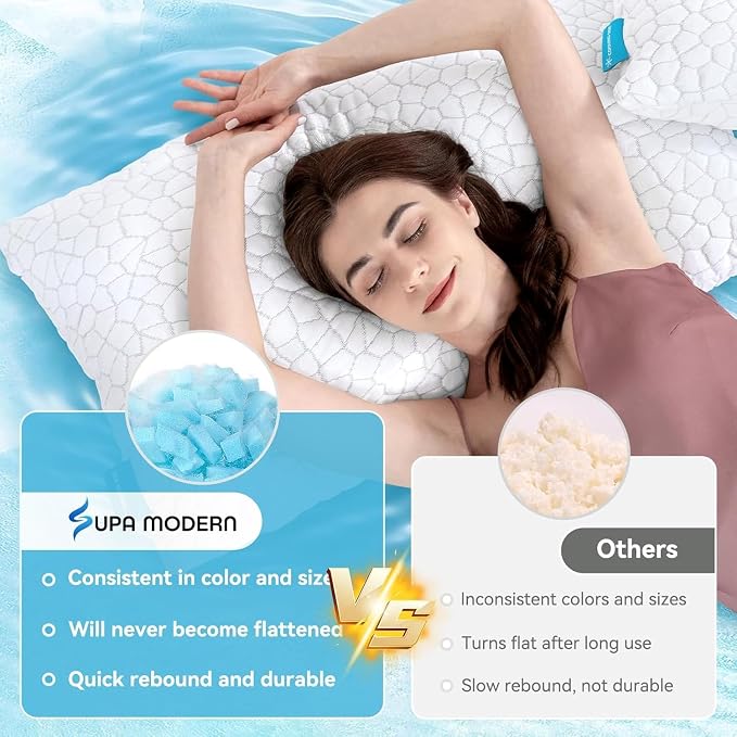 Cooling Pillow King Size 1 Pack, Adjustable Bed Pillows - Image 7