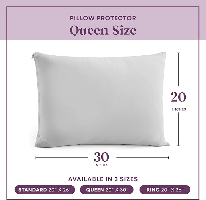 CirclesHome Pillow Protectors 2 Pack Queen Zippered - Image 6