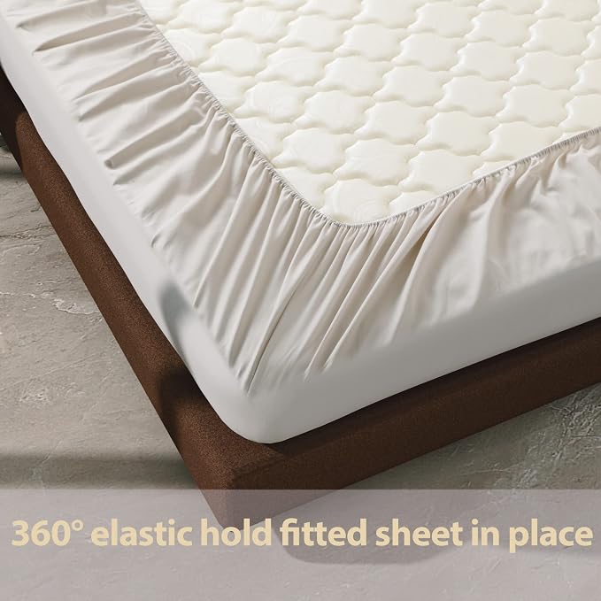 100% Egyptian Cotton Fitted Sheet King Size, 600 Thread Count 8-16" Deep Pocket - Image 6