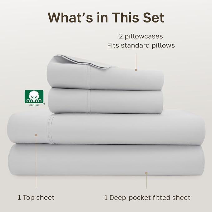 California Design Den Soft Cotton Full Size Bed Sheets Set, 400 Thread Count - Image 4