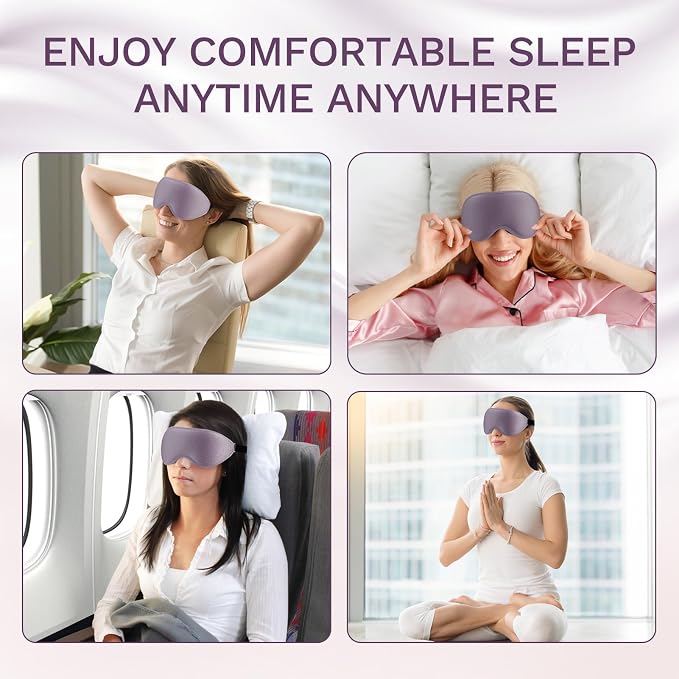 99% Fully Block Out Light Eye Sleep Mask, 3D Deep Contoured Eyes Cover Zero - Image 7