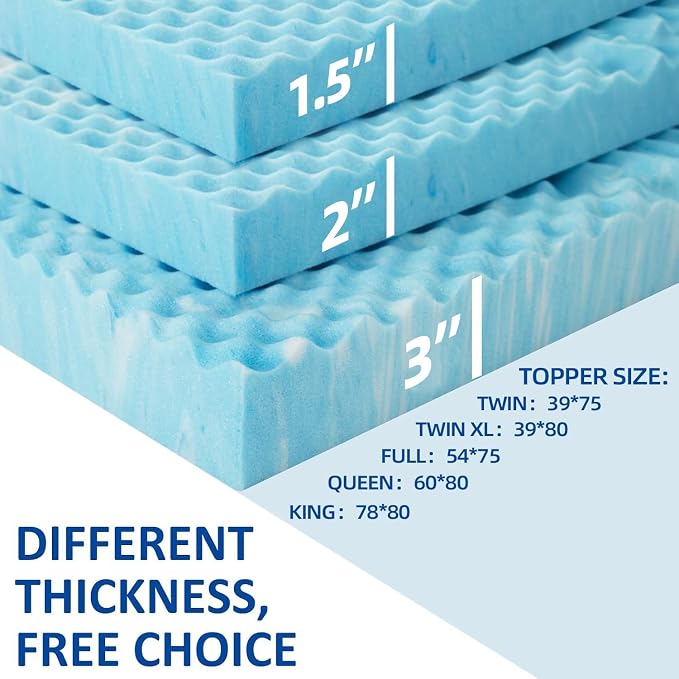 SINWEEK Mattress Topper Memory Foam Mattress Topper 1.5 Inch Queen Soft - Image 7
