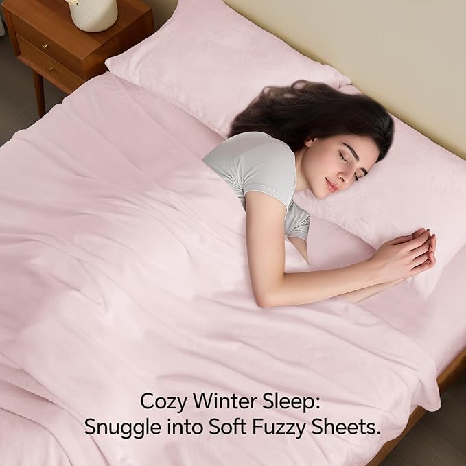 BEDELITE Flannel Sheets King Size Pink - Image 3