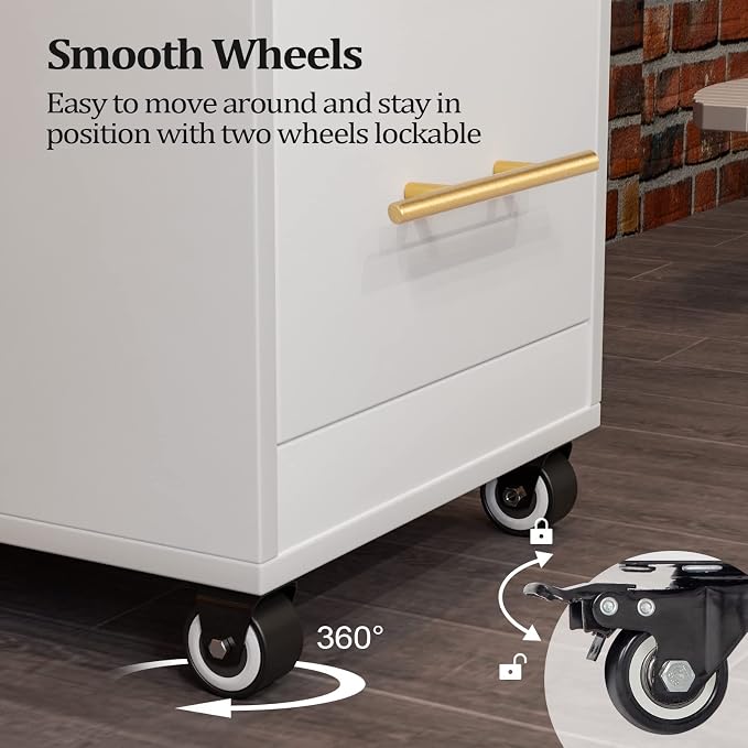 Salon Trolley Cart with Wheels, 3-Drawer Rolling Hair Styling Station, Mobile - Image 5