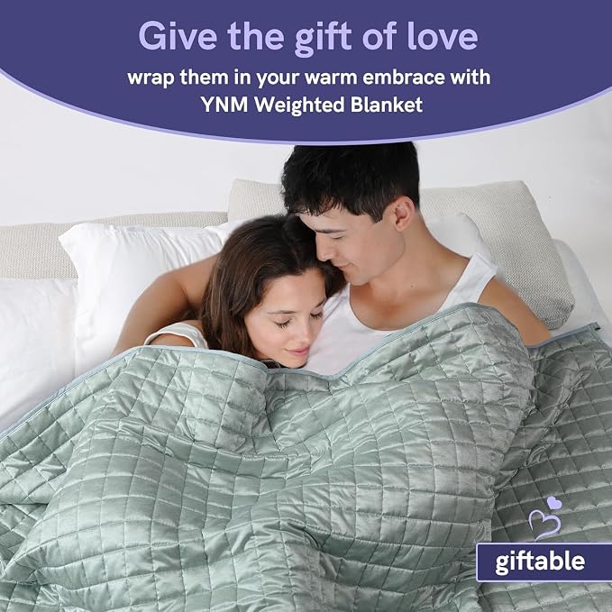 YnM Cooling Weighted Blanket for Adults, 12lbs Heavy Bed Throw Comforter - Image 7