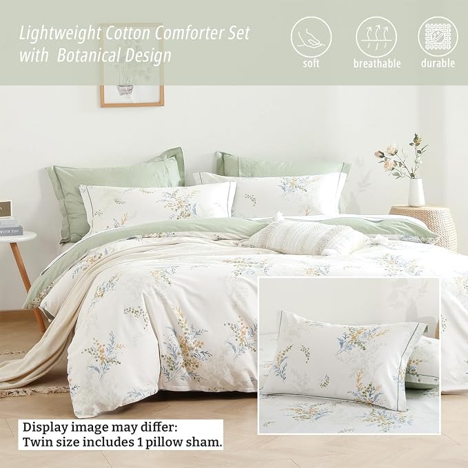 LEMIROE White Cotton Comforter Twin Size 2Pcs - Image 2