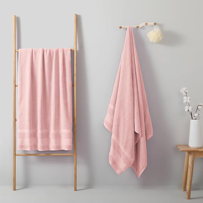 REDKISS 100% Cotton Bath Towels Set of 2, Extra Large Bath Sheets 35 X 70 Inches - Image 4