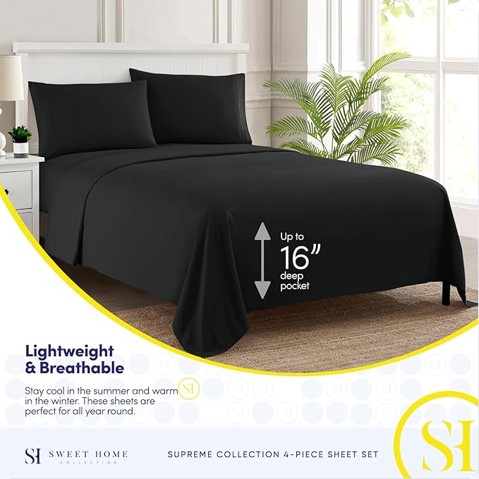 Twin Sheets - Breathable Luxury Sheets - 1800 Supreme Collection Extra Soft - Image 3
