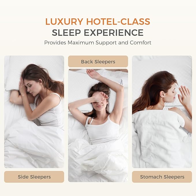 SweetNight Bed Pillows King Size Set of 2, Fluffy Luxury Hotel Collection - Image 7