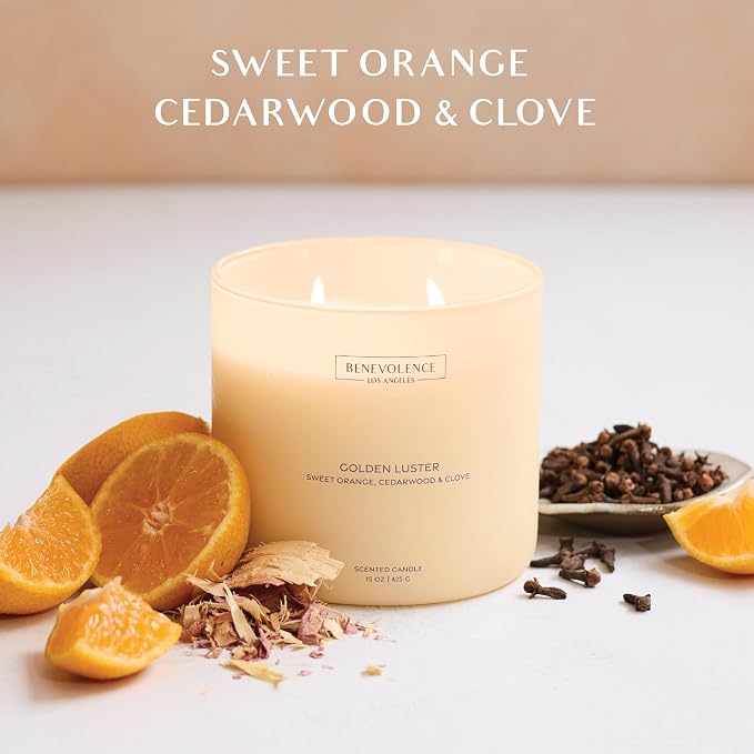 Orange, Cedarwood & Clove – Benevolence LA Large 3-Wick Scented Candle - Image 3