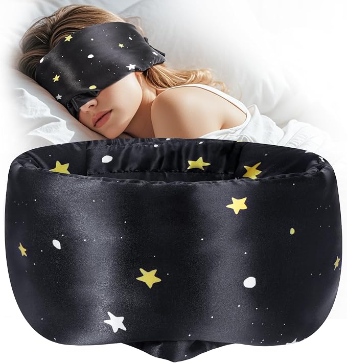MUSICOZY Silk Sleep Mask for Women Men, Ultra-Soft Mulberry Silk Eye Mask by MUSICOZY