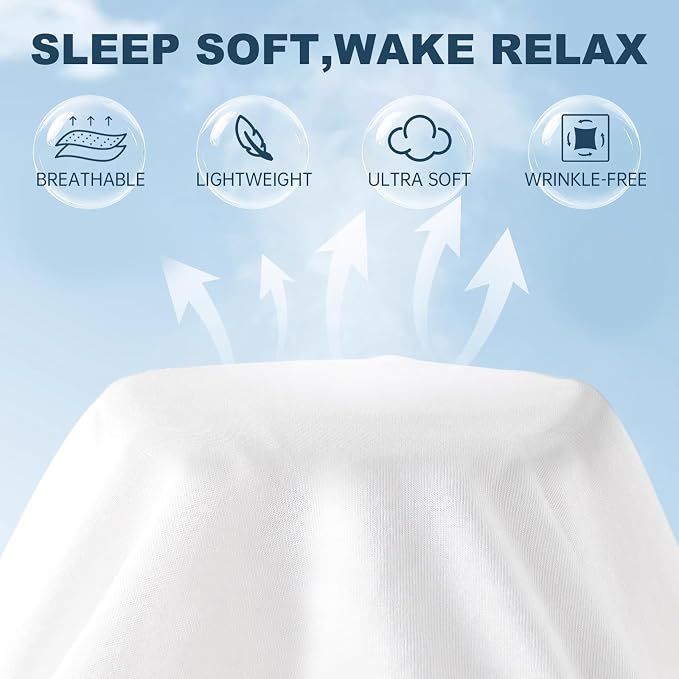 Lavisun Full Flat Sheet, 1 Pack White Full Bed Sheet Only - Image 2